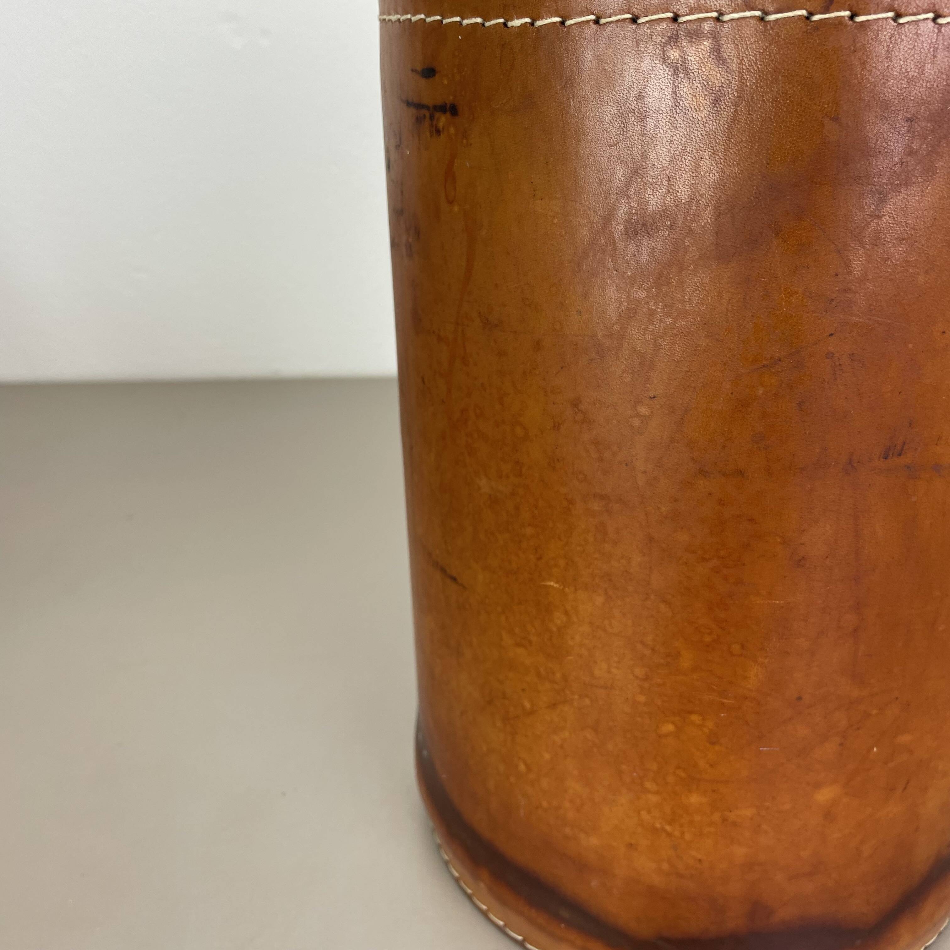 lovely real leather paper bin basket by Torben Ørskov & Co Denmark, 1960s