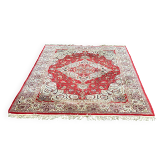 Tapis oriental persan vintage en laine rouge 200x300