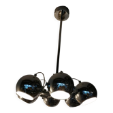 Chandelier 70/80," present time", 6 chrome globes