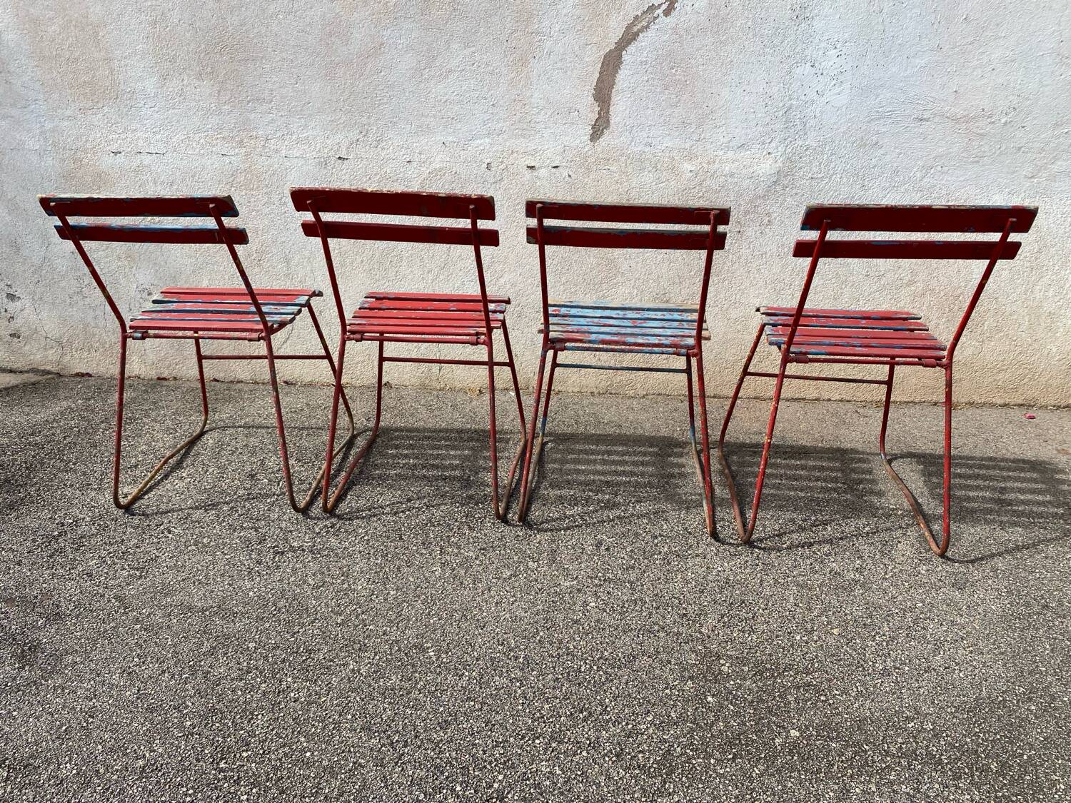 Set of 4 advertising bistro chairs