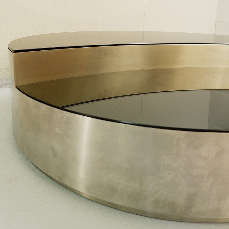Chrome and smoked glass coffee table 1970