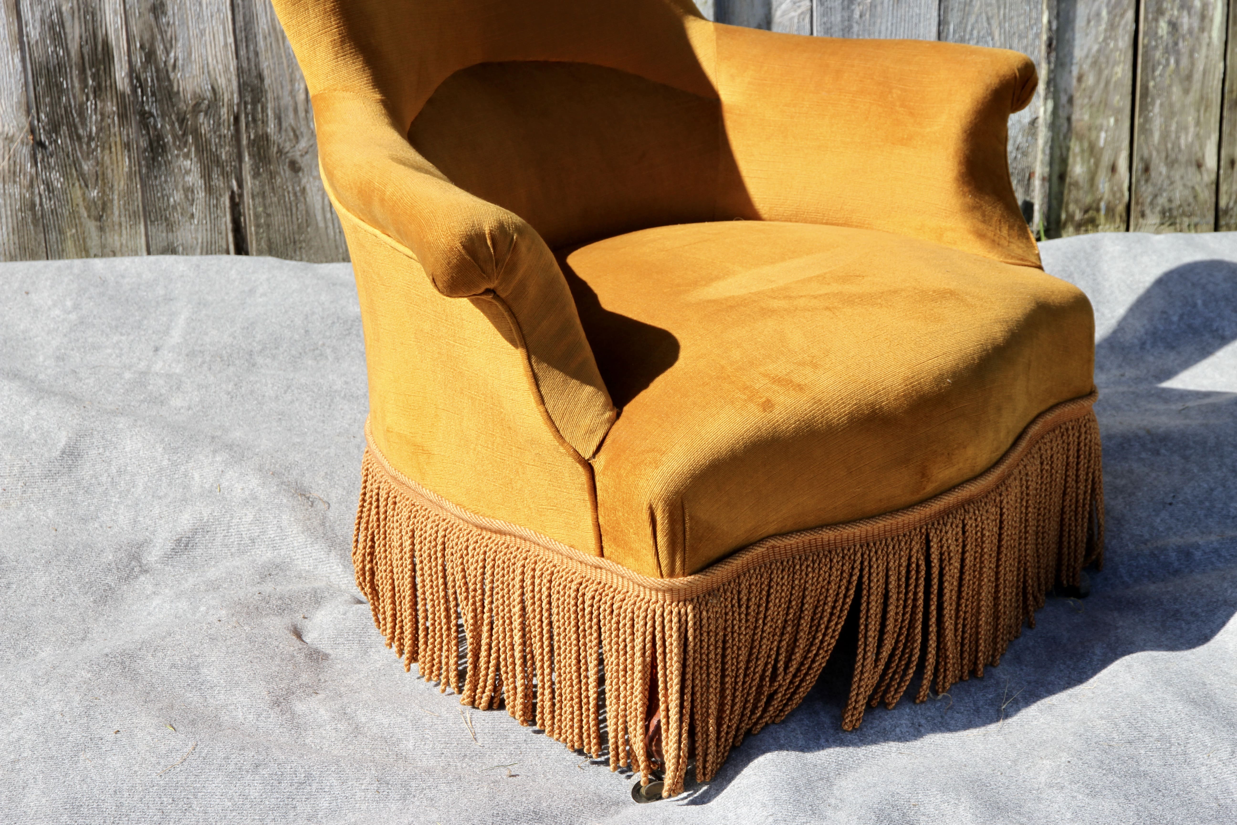 Velvet armchair, 20th century