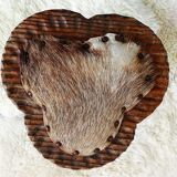 Stool tripod cow skin