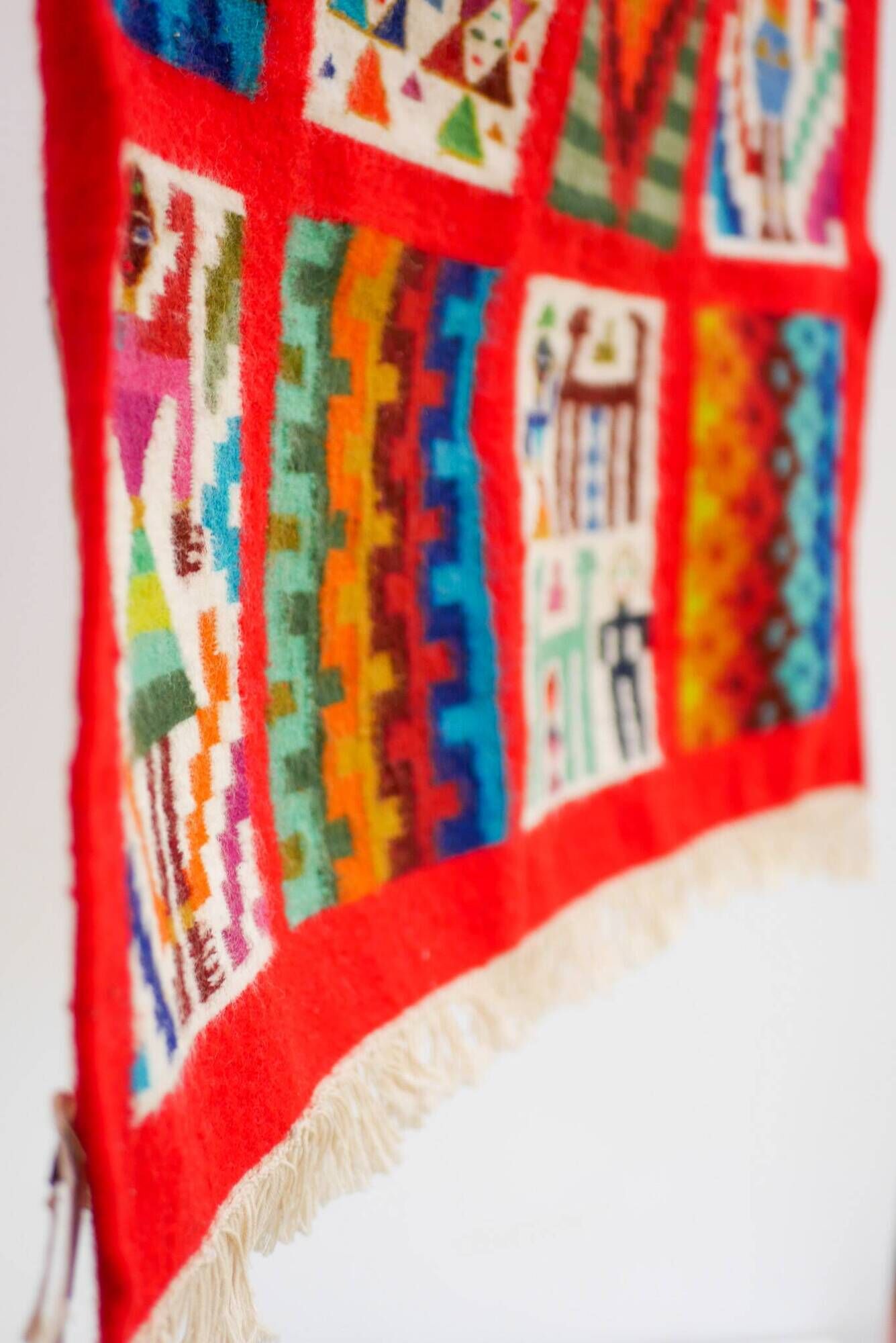 Vintage Berber Kilim, traditional wall tapestry from the popular art of Gafsa