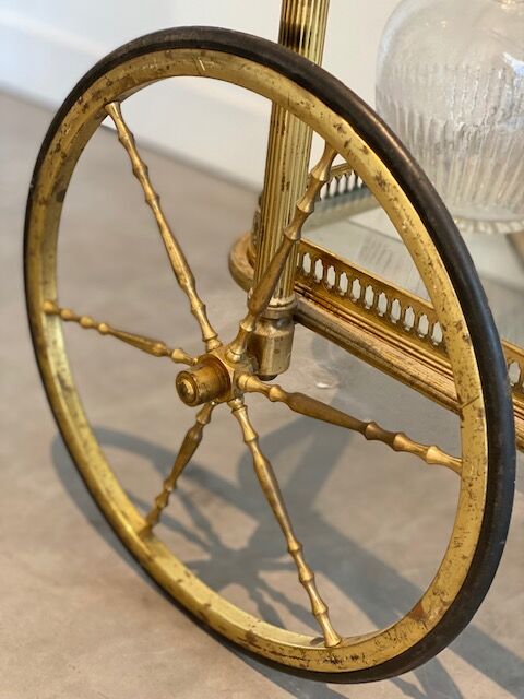 Vintage golden rolling trolley