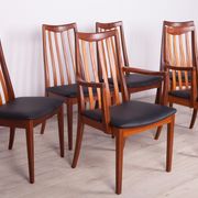 Mid Century Teak & Leather Dining Chairs by Leslie Dandy for G-Plan, 1960