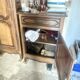 Standing man & solid oak jam cabinet – Antique furniture