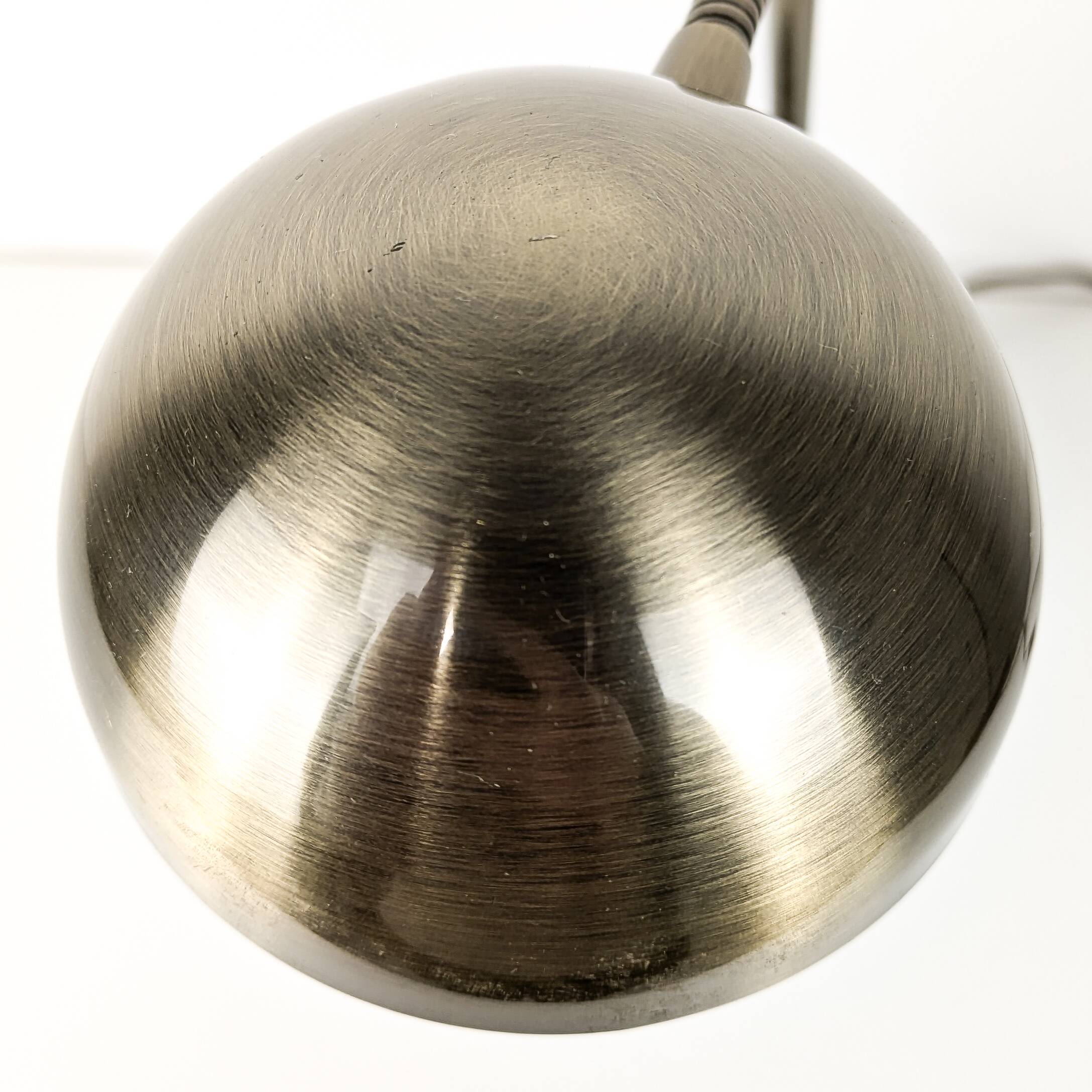 Vintage Lampe de table laiton Col de cygne Lampe de chevet Or Brossé réglable Rétro Mid Century Lamp