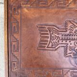 1960 Angel Pazmino leather bedside table