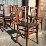 6 vintage bistro chairs 1950