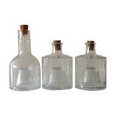 Lot de trois flacons bouteille empilables