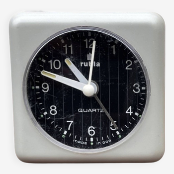 Gray, small Ruhl electric alarm clock, Germany, 1980s.