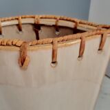 Ceramic and rattan vase 70s