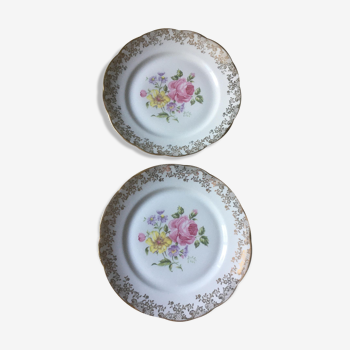 Duo plates in royal porcelain of Limoges 1930-1950