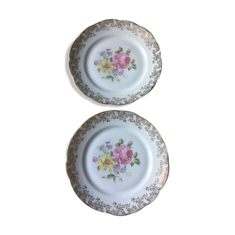Duo plates in royal porcelain of Limoges 1930-1950