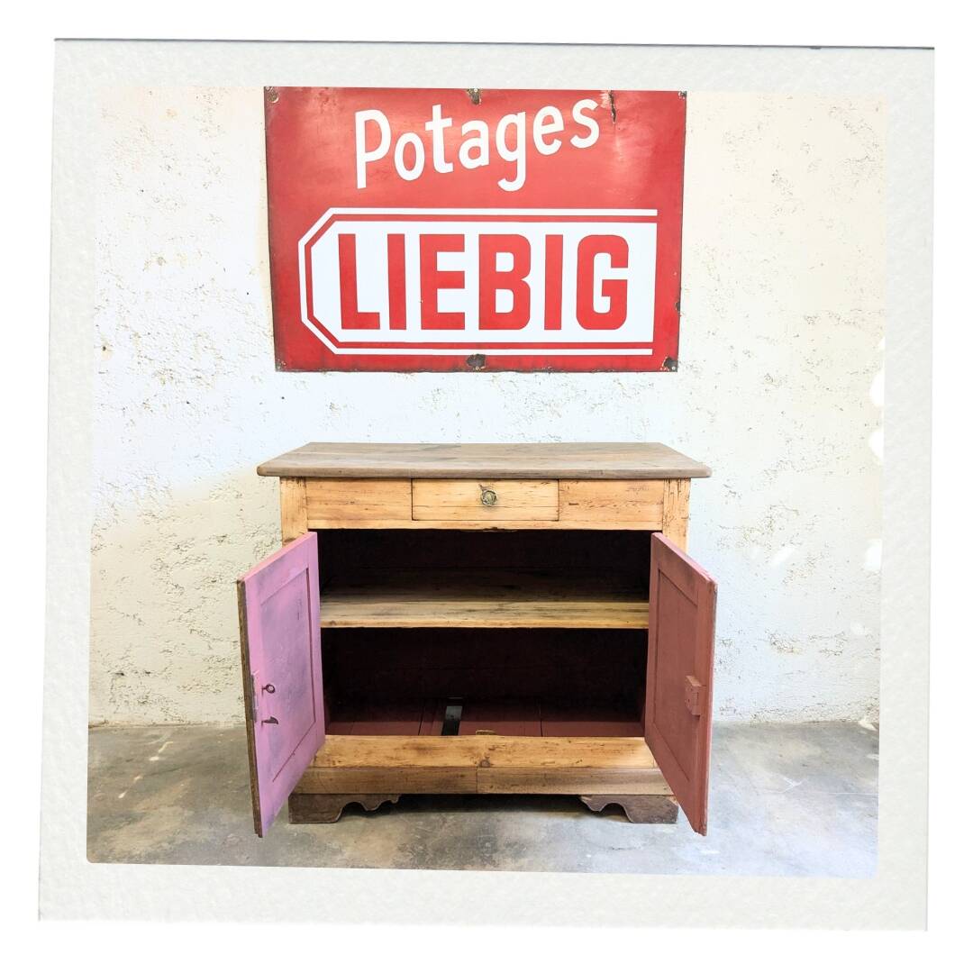 Vintage Raw Wood Buffet Flea Market