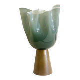 Lampe de table contemporaine en verre de style Murano vert laiteux
