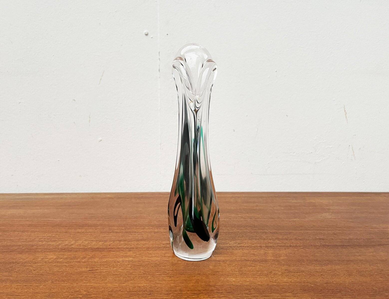 Vintage art glass vase by Max Verboeket for Kristalunie Maastricht, 1970s