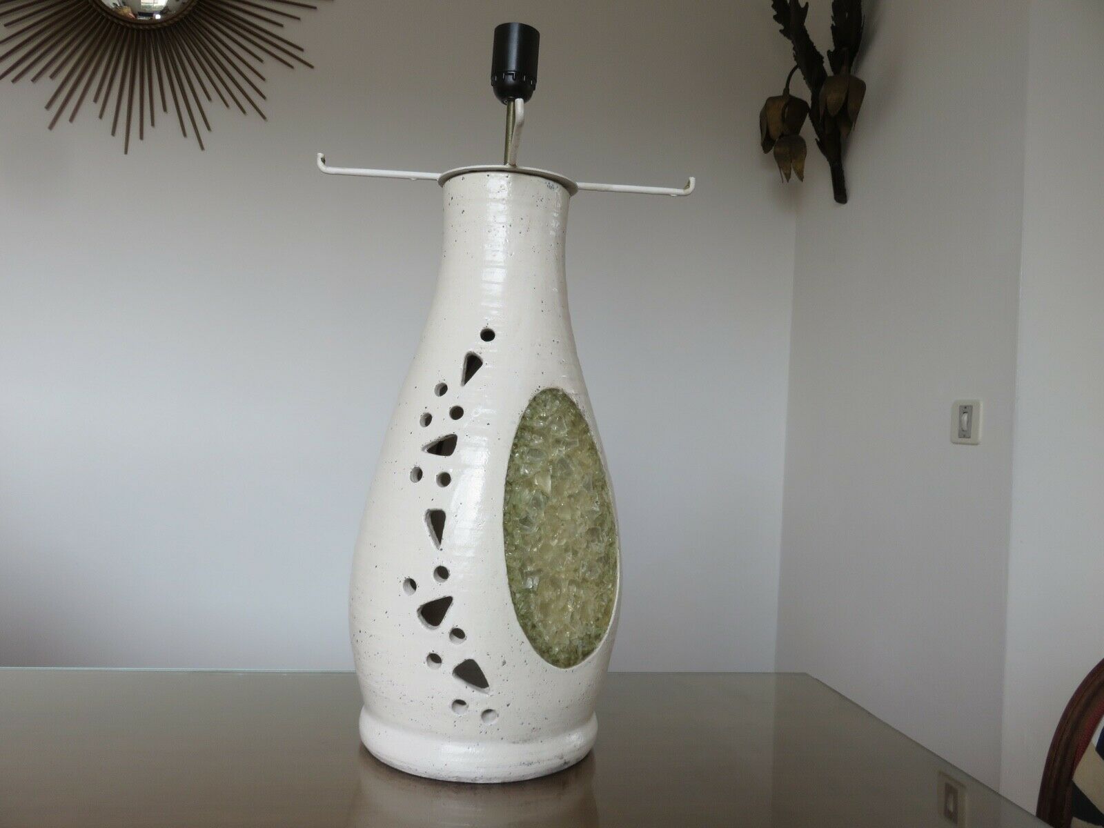 Ceramic lamp and resin "Accolay" 50s 60s