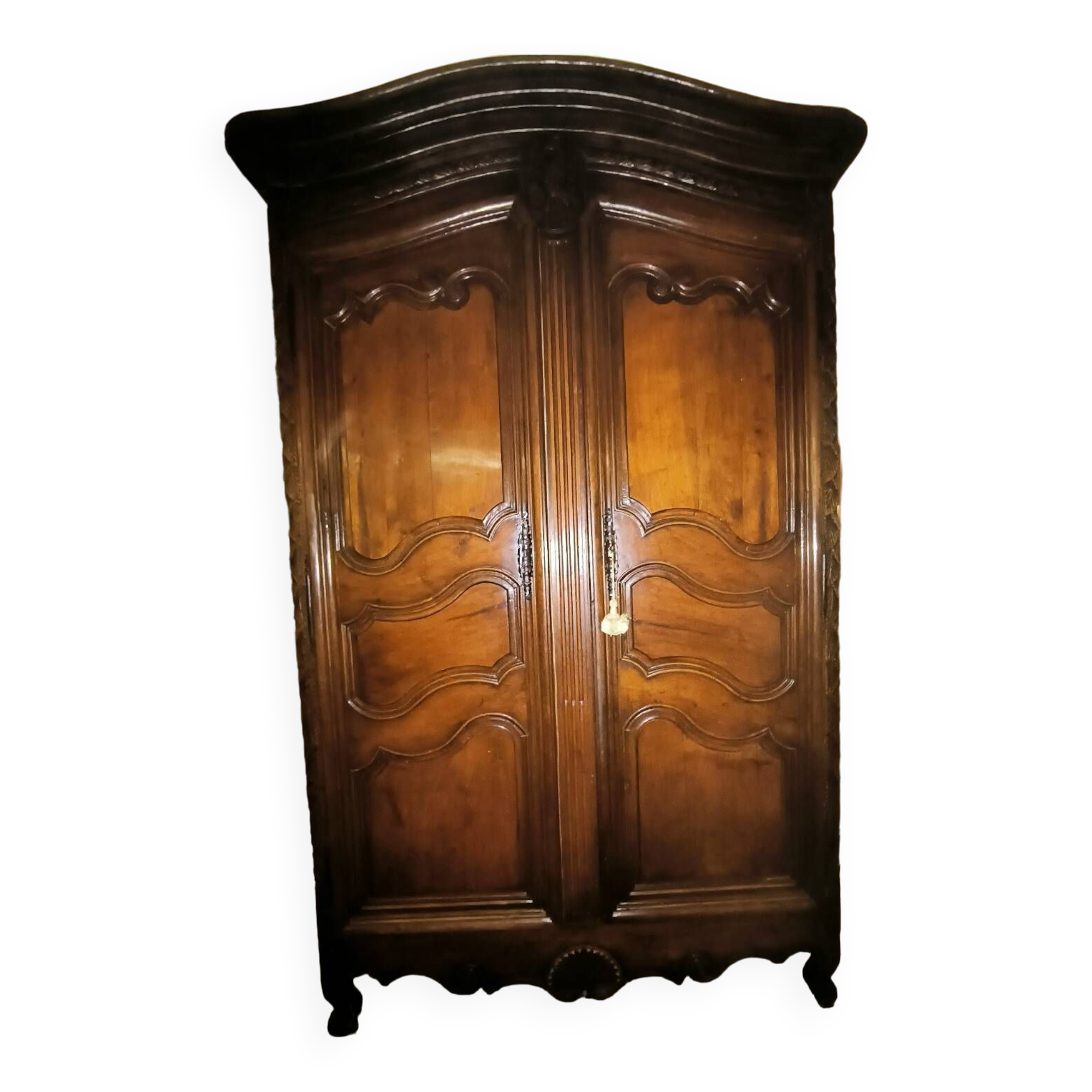 Louis XV period wardrobe in solid walnut