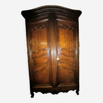 Louis XV period wardrobe in solid walnut