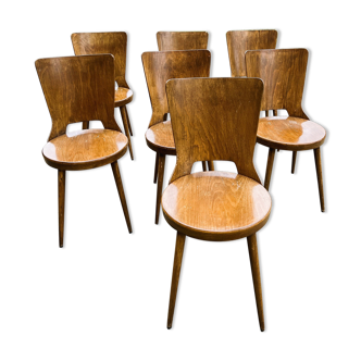 Set of 7 baumann bistro chairs model dove 50s