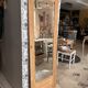 Vintage Art Deco bevelled wardrobe door, solid oak, Azalée.