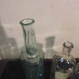 3 old blown glass bottles