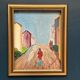 Original Swedish Oil on Panel – “Street Scene” by U. Ekshard – Signed – Dated 1971 – Vintage & Framed