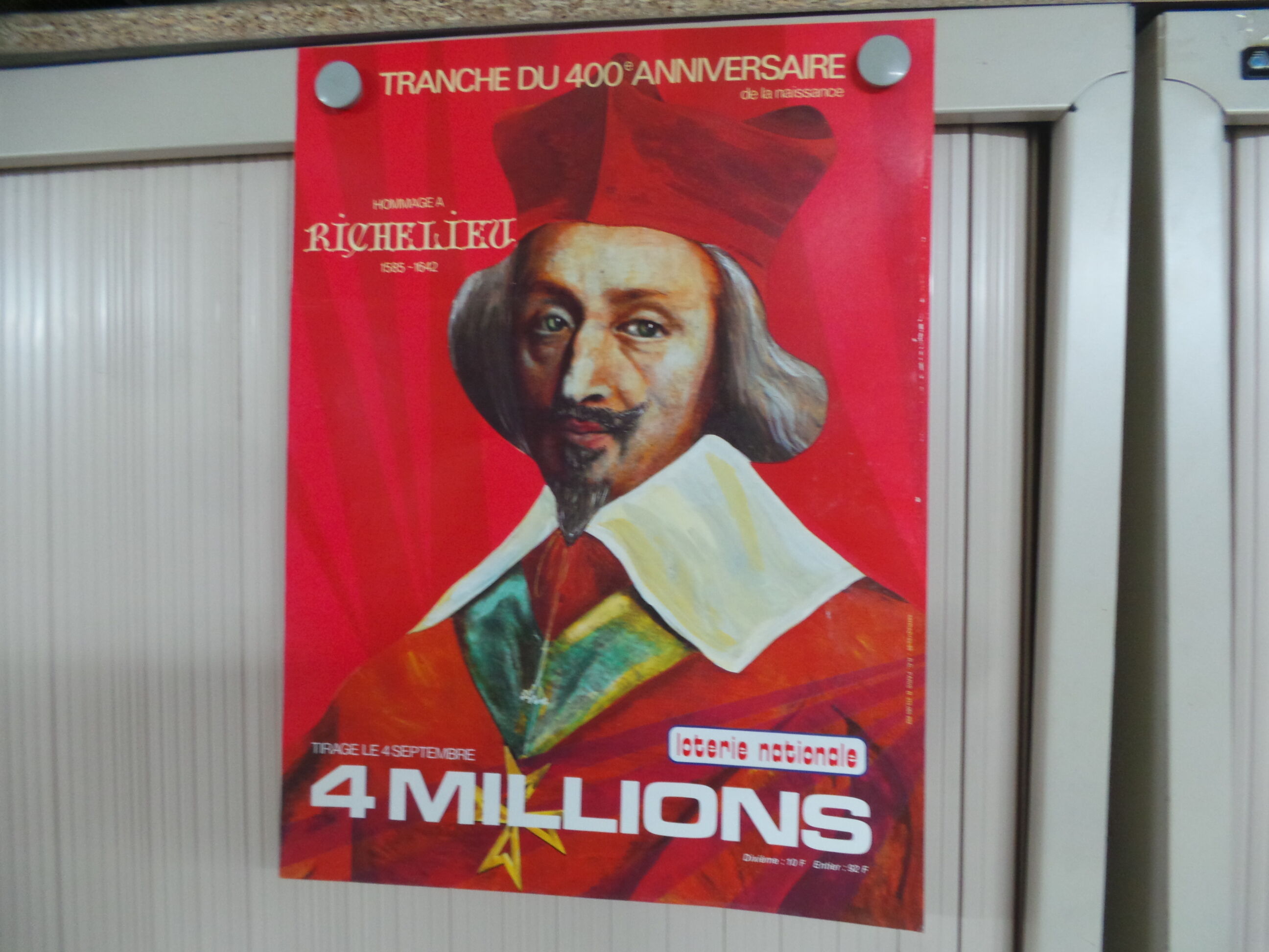 Original Poster National Lottery 400th Anniversary Birth of Richelieu