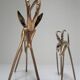 Four vintage brass antelope gazelles