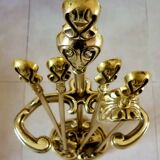 Servant, accessories fireplace, marked chiseled bronze and brass, 5 pieces