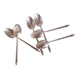 6 small silver-plated metal teaspoons S.F.A.M Russian model