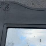 Antique Louis XV style mirror in solid oak with grey patina, 131cm.