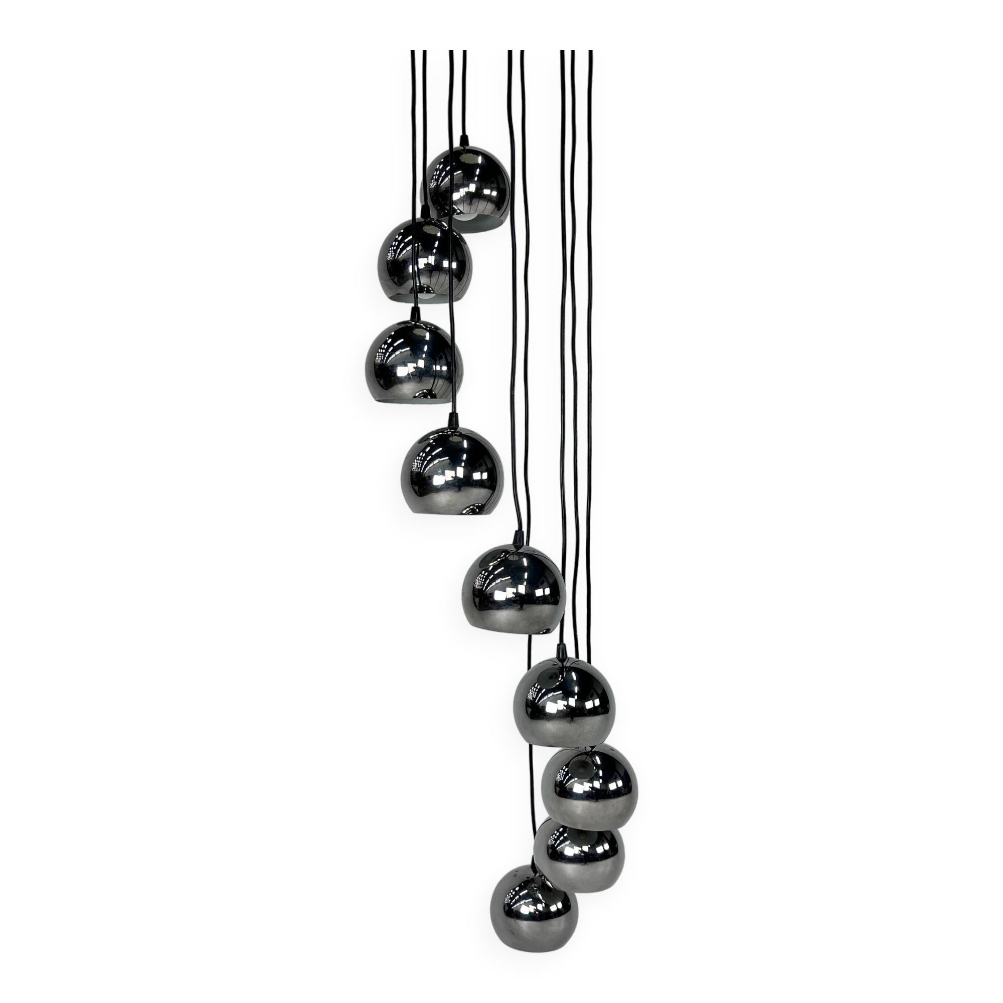 Mid Century Chrome Cascade Chandelier, 1960s