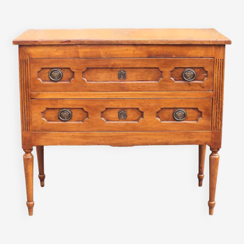 Commode sauteuse 2 tiroirs style Louis XVI