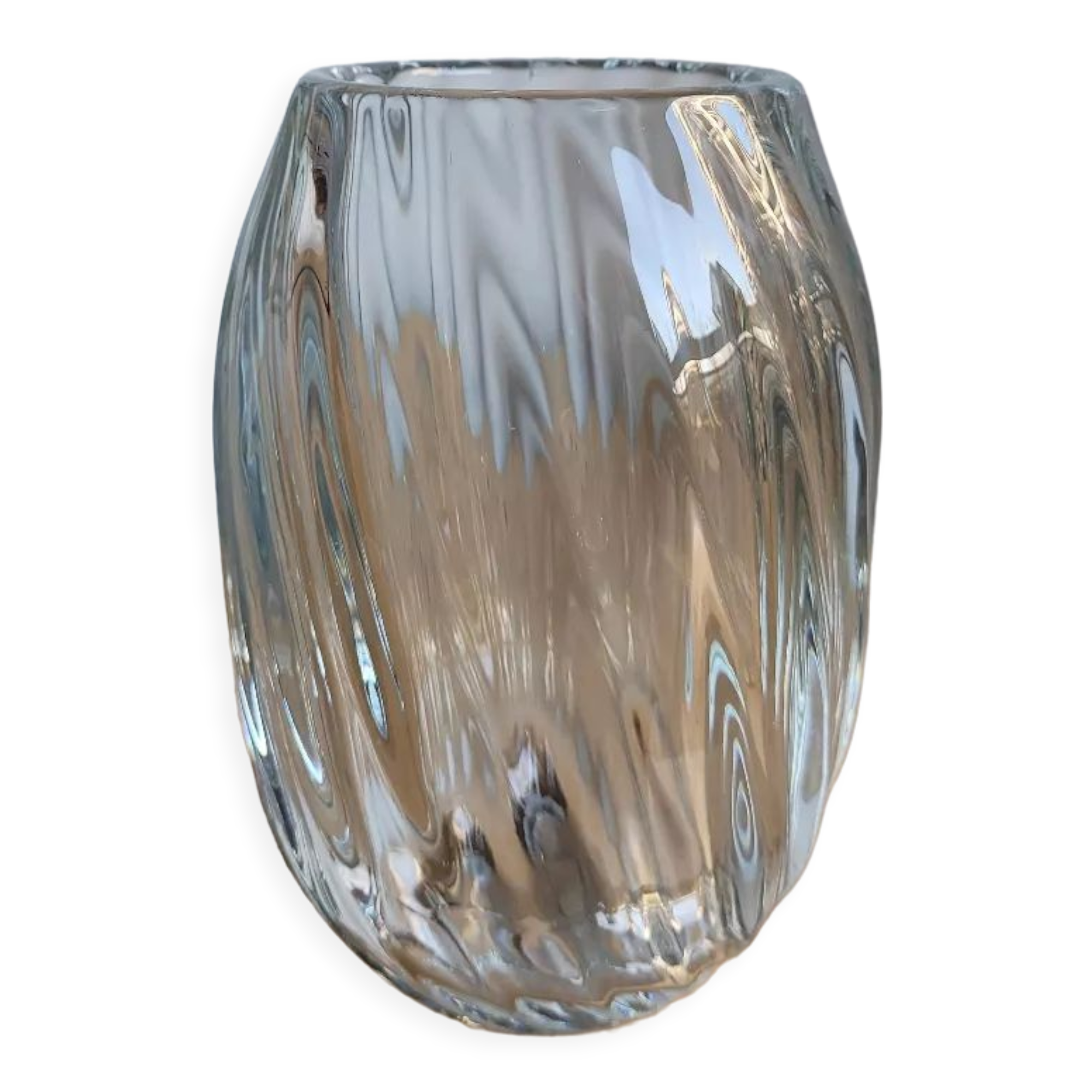 Round glass vase thick bottom