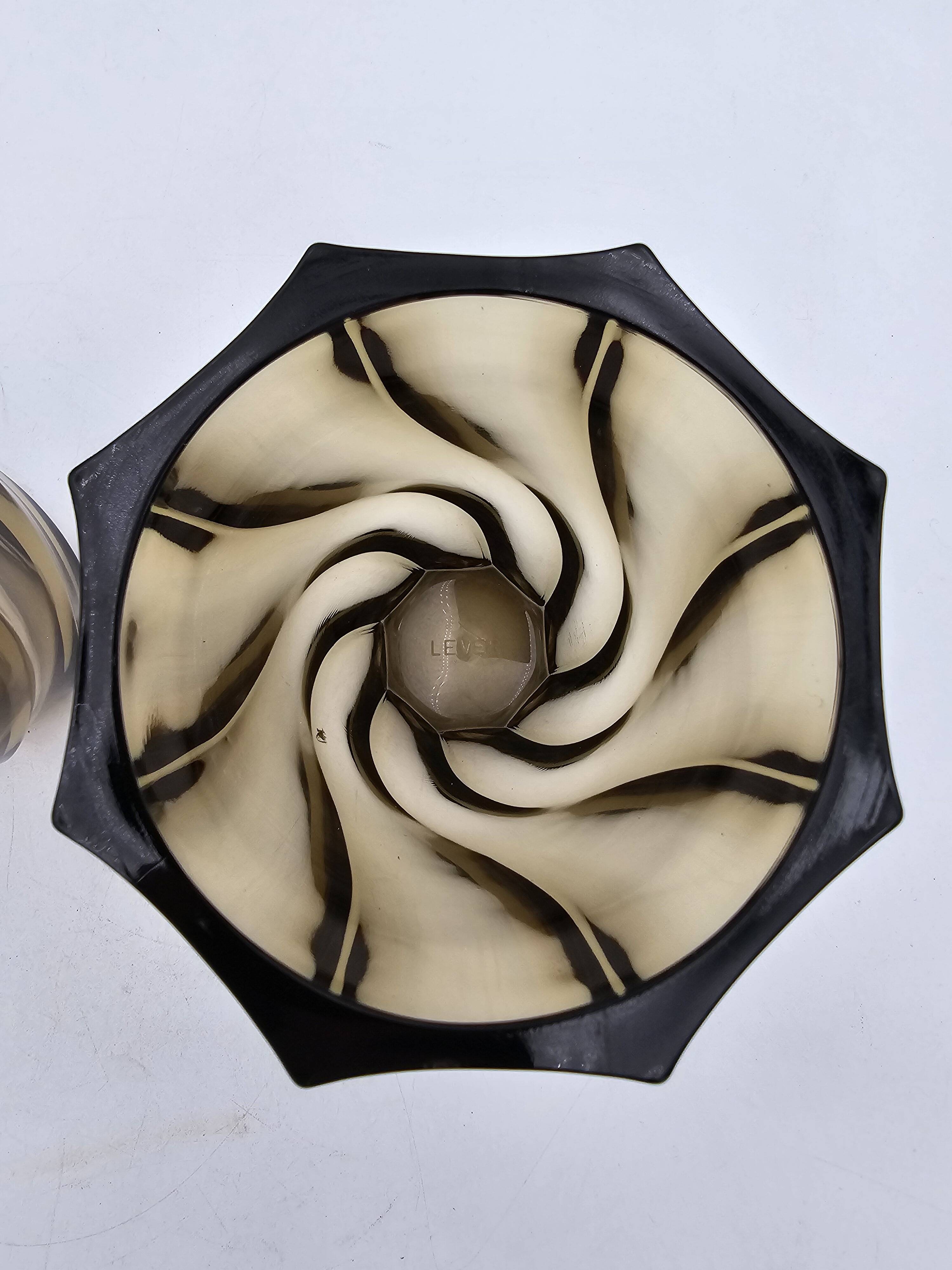 Pair of 50's smoked glass vases