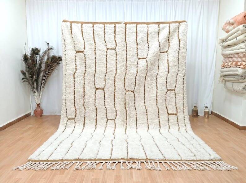 Handmade pure wool rug, custom size 2/3 m.