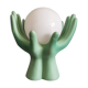 Vintage hands lamp globe opaline and green ceramic