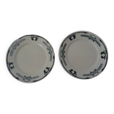 2 Old earthenware dinner plates 2263 Badonviller empire green PARIS