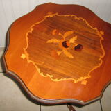 Table pedestal table with high marquetery