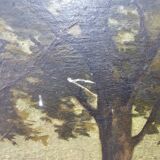 Oil painting panel - Countryside landscape Ploughing scene Signed Plaisant XI