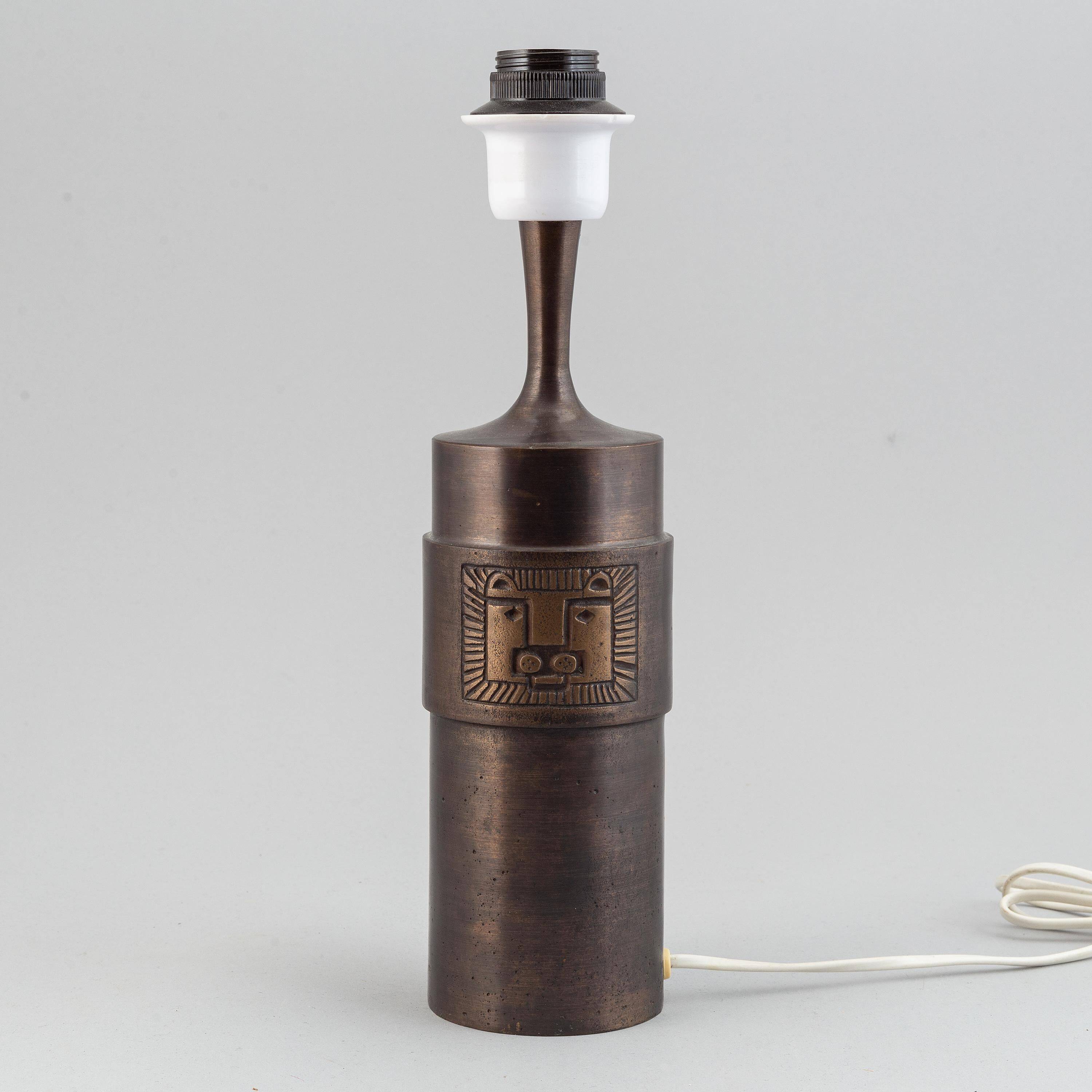 Stig Blomberg desk lamp in cast bronze, Sweden, 1960, signed.