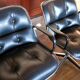 Leather armchair black by Charles Pollock for Knoll International
