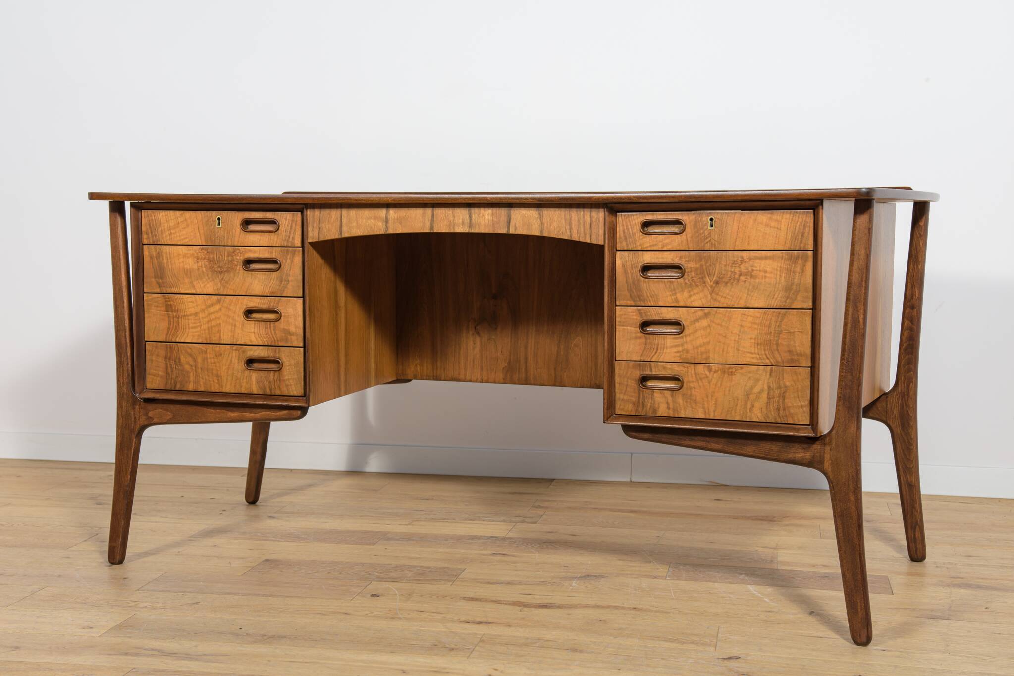 Mid-Century Walnut Desk by Svend Åge Madsen for H.P. Hansen, Denmark, 1960s
