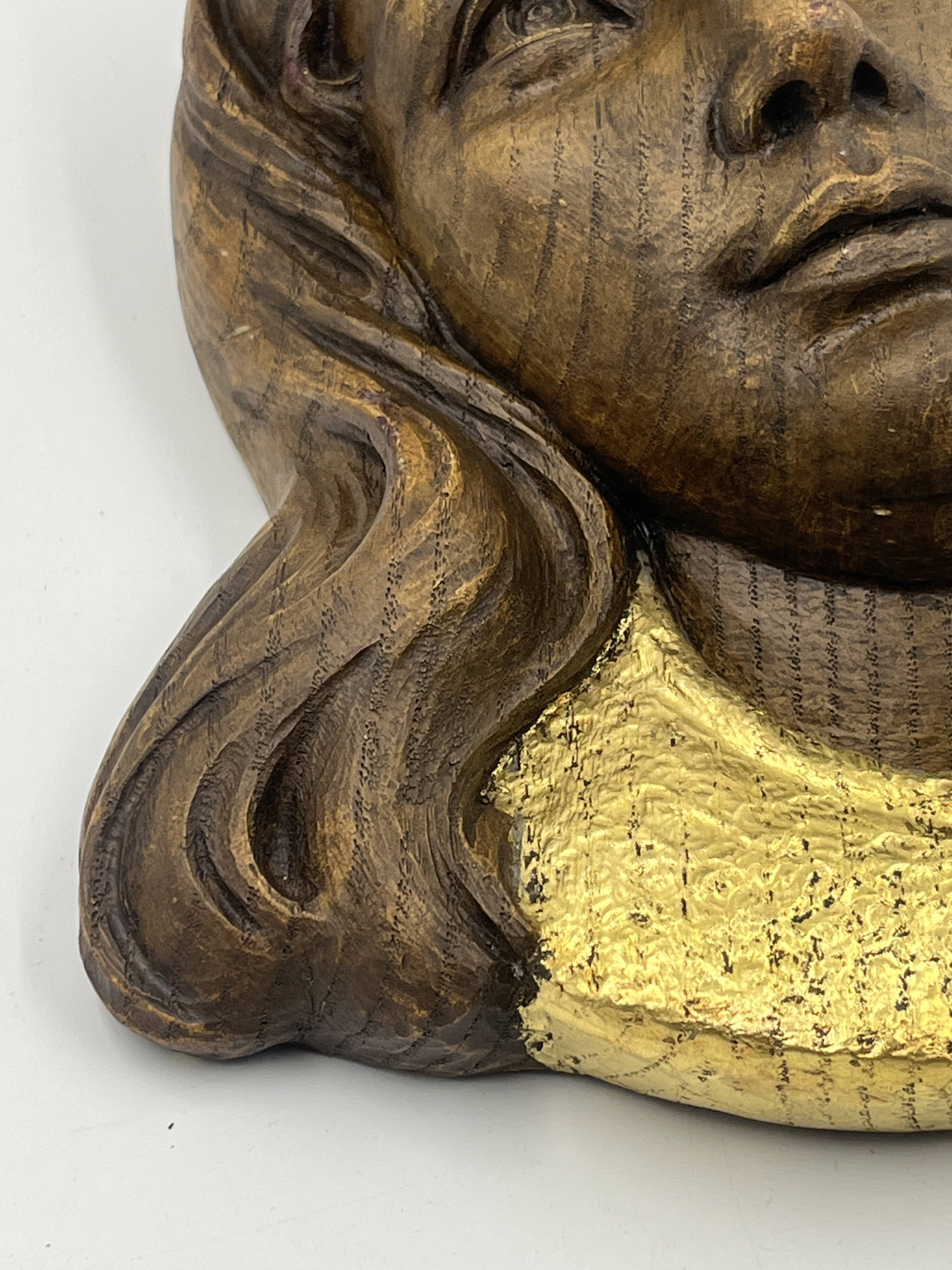 High-Relief Gilded Plaster The Inspired – After Raoul Larche
