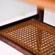 1960s Scandinavian coffee table with Vienna straw shelf