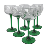 French Roemer Alsace glasses chiseled Luminarc