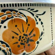 Antique bowl and basin from Saint-Amand, decorated earthenware, 1920s